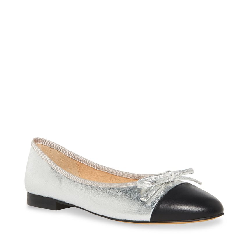 Silver Steve Madden Ellison Women's Ballet Flats | PH 8206SJI